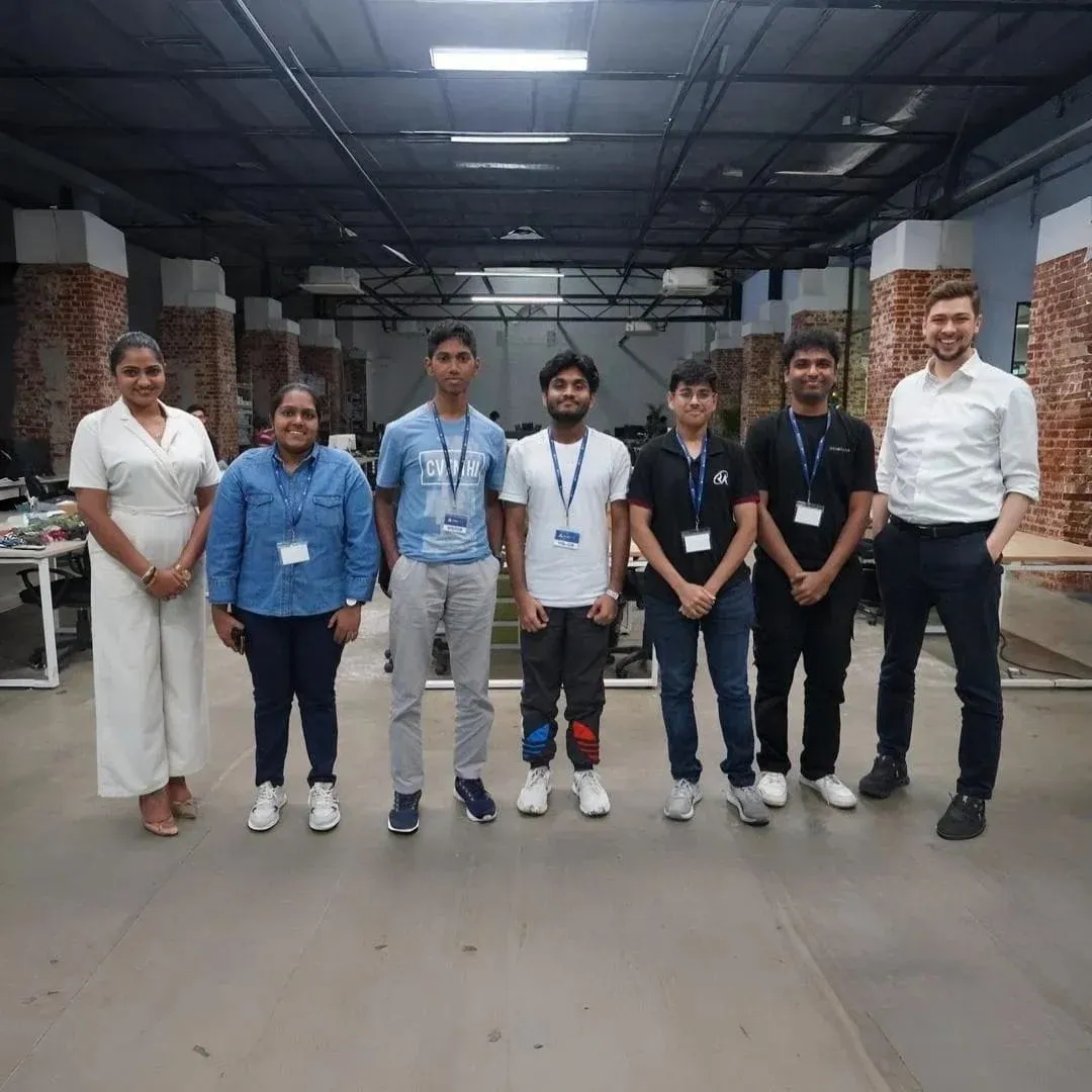 Colleagues gathered for a group photo