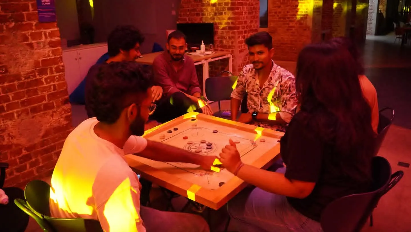 Team members enjoying a game together